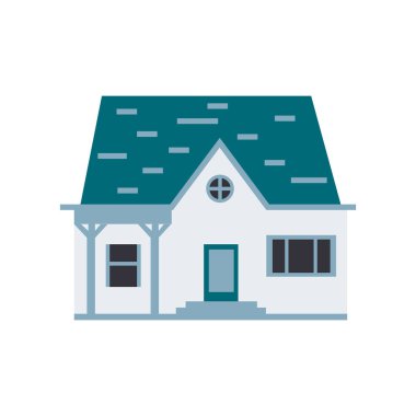 Residential building isolated on white background.