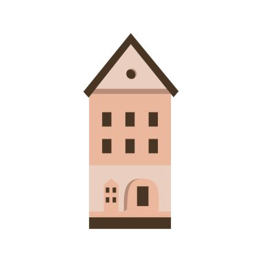 Residential building isolated on white background.