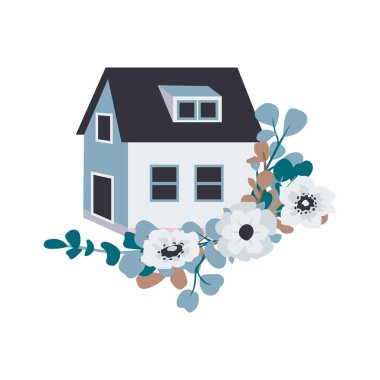 Home decorated with Christmas arrangement.