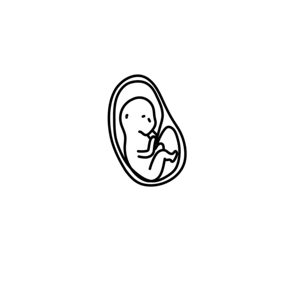 子宮の中の赤ちゃんの胎児 アートベクトル — ストックベクタ