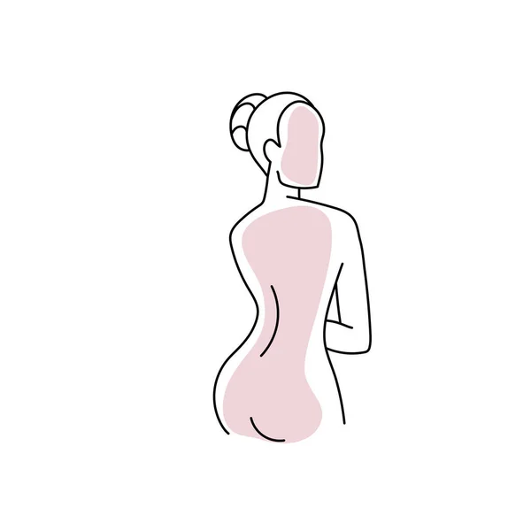 Woman Nude Abstract Line Art Vector — Stock Vector