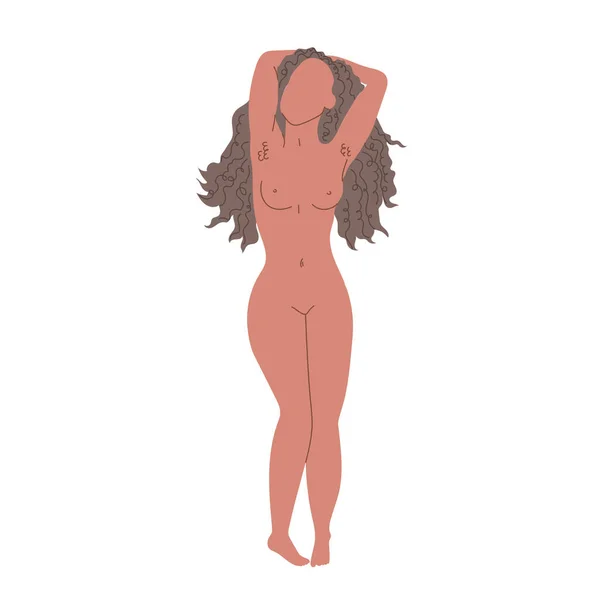Αφηρημένη Γυμνή Γυναίκα Που Θέτει Διανυσματική Απεικόνιση — Διανυσματικό Αρχείο