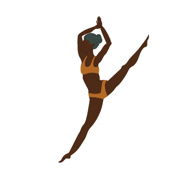 Soyut Siyah Kadın Dans Eden Vektör Çizimi — Stok Vektör