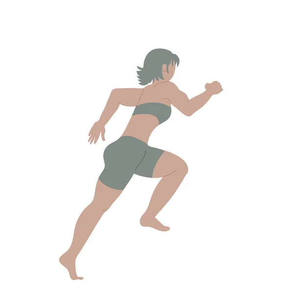 Mujer Abstracta Corriendo Ilustración Vectorial — Vector de stock