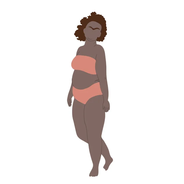 Αφηρημένη Μαύρη Γυναίκα Στέκεται Διανυσματική Απεικόνιση — Διανυσματικό Αρχείο