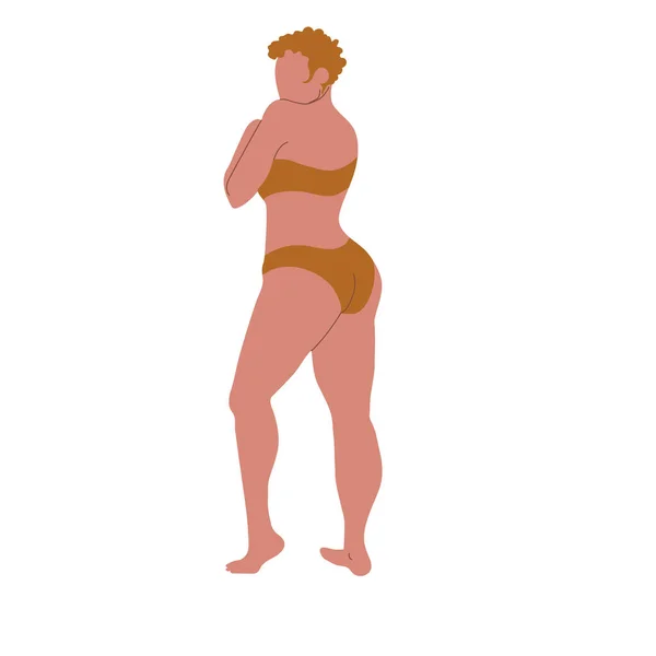 Abstract Verleidelijke Vrouw Poseren Vector Illustratie — Stockvector