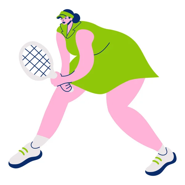 Professionell Kvinnlig Tennisspelare Vektor Illustration — Stock vektor