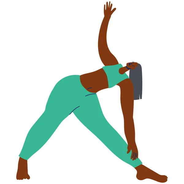Femme Faisant Illustration Vectorielle Yoga — Image vectorielle