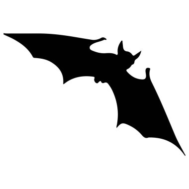 Black bat vector silhouette isolated on white background.