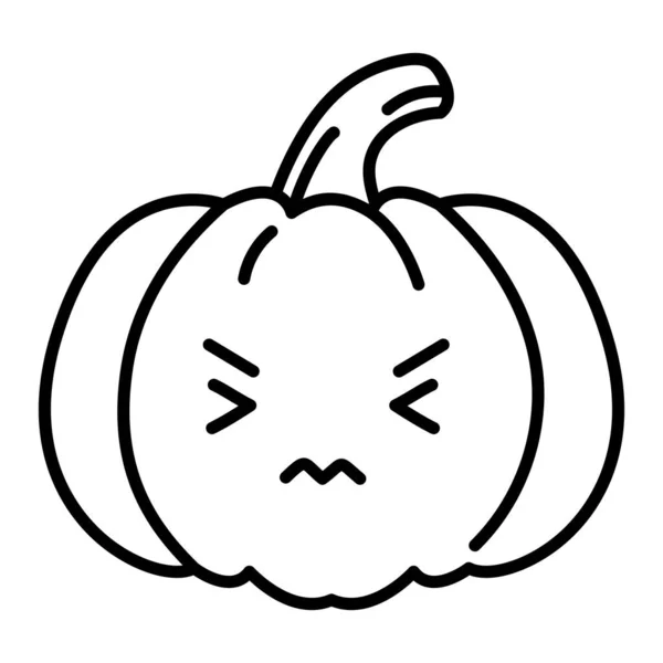 Kawaii Pumpkin Persevere Emoji Vector Illustration — Stock Vector
