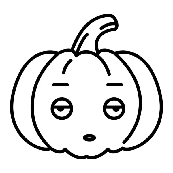 Kawaii Pumpkin Tired Emoji Vector Illustration — Stock Vector