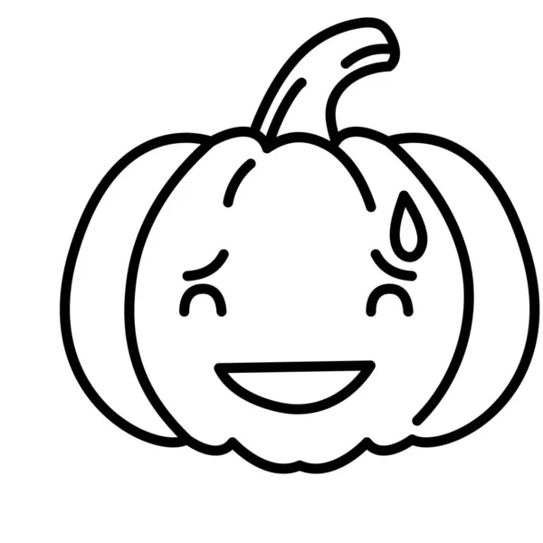 Kawaii Abóbora Estranho Emoji Vetor Ilustração — Vetor de Stock
