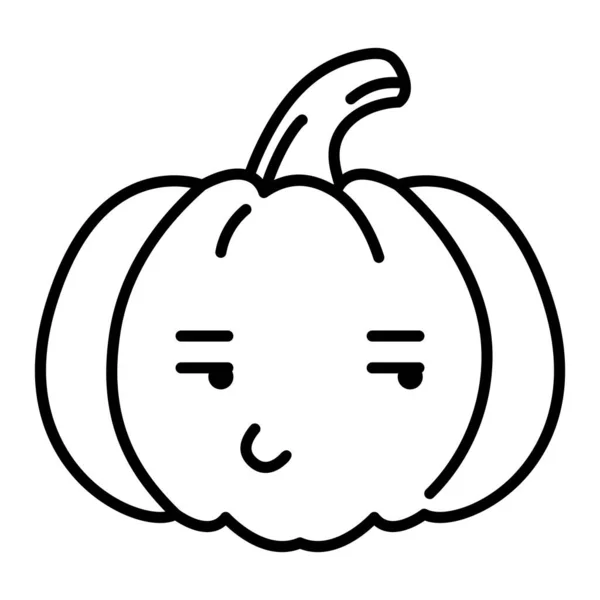Illustration Vectorielle Emoji Sourire Citrouille Kawaii — Image vectorielle