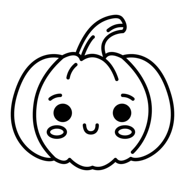 Kawaii Pompoen Schattig Emoji Vector Illustratie — Stockvector