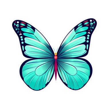 Kelebek çizimi beyaz arkaplanda izole edildi.