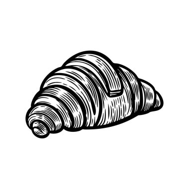 Klasik Kruvasan Hattı Çizim Vektörü İllüstrasyonu.