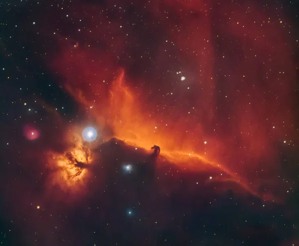 Vlam Paardenkop Nevel Het Sterrenbeeld Orion Gezien Zowel Zichtbaar Licht — Stockfoto
