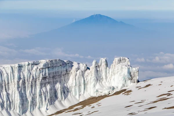 Kenya Tanzanya Kilimanjaro Dağı Nın Yamacında Buzullar Buz Parlak Güneş — Stok fotoğraf