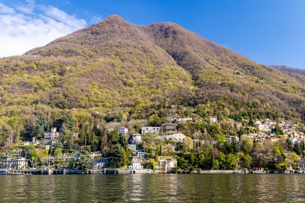 Lago Como Comosjön Italien Med Palacios Stora Hus Våren Stora — Stockfoto