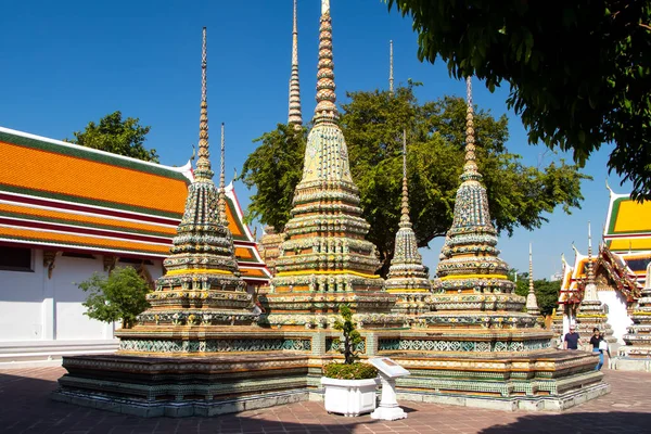 Dettagli Pagode Cortile Nel Palazzo Reale Bangkok Thailandia Immagine Colorata — Foto Stock