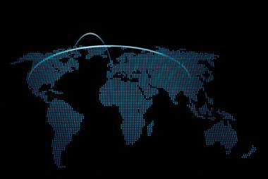 Dünyayla birlikte dünyanın haritası. Küresel ve turizm kavramı.