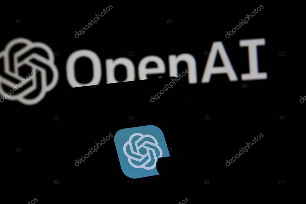 Dhaka, Bangladesh - 27 May 2023: ChatGPT on mobile phone and OpenAI on background.