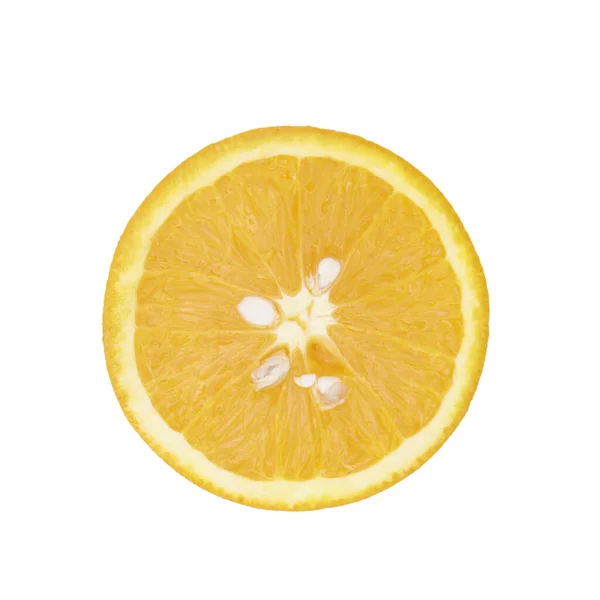 Rebanada Naranja Aislada Blanco — Foto de Stock