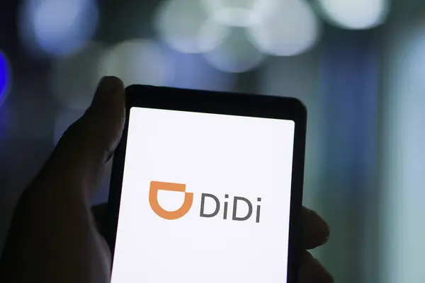 stock image Dhaka, Bangladesh- 07 February 2024: Didi logo displayed on smartphone.