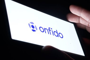 Dhaka, Bangladeş - 09 Şubat: akıllı telefondan onfido logosu.