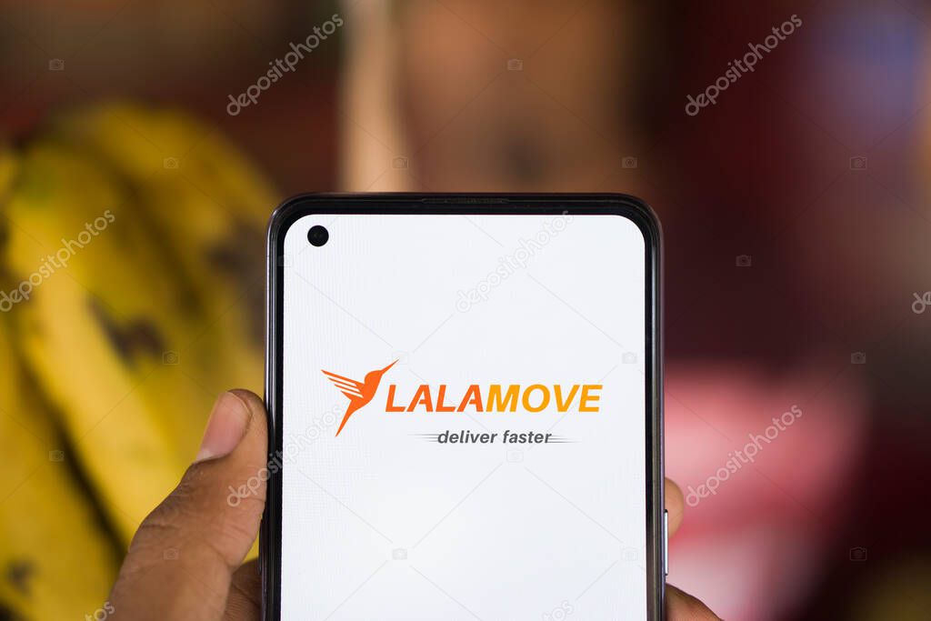Dhaka, Bangkadesh- 17 February 2024: Lalamove logo is displayed on smartphone.