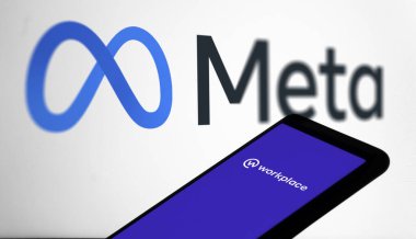 Dhaka, Bangladeş - 05 Mart 2024: Meta morkplace logosu akıllı telefonda gösteriliyor.