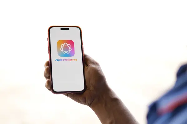 Dhaka, Bangladeş - 11 Haziran 2024: Apple İstihbarat (AI) logosu iPhone 'da sergileniyor.