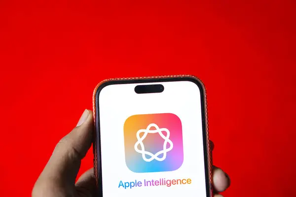 Dhaka, Bangladeş - 11 Haziran 2024: Apple İstihbarat (AI) logosu iPhone 'da sergileniyor.