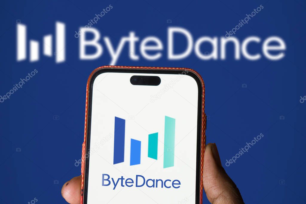 Dhaka, Bangladesh- 22 June 2024: ByteDance logo is displayed on smartphone. ByteDance Ltd. is a Chinese internet technology company.