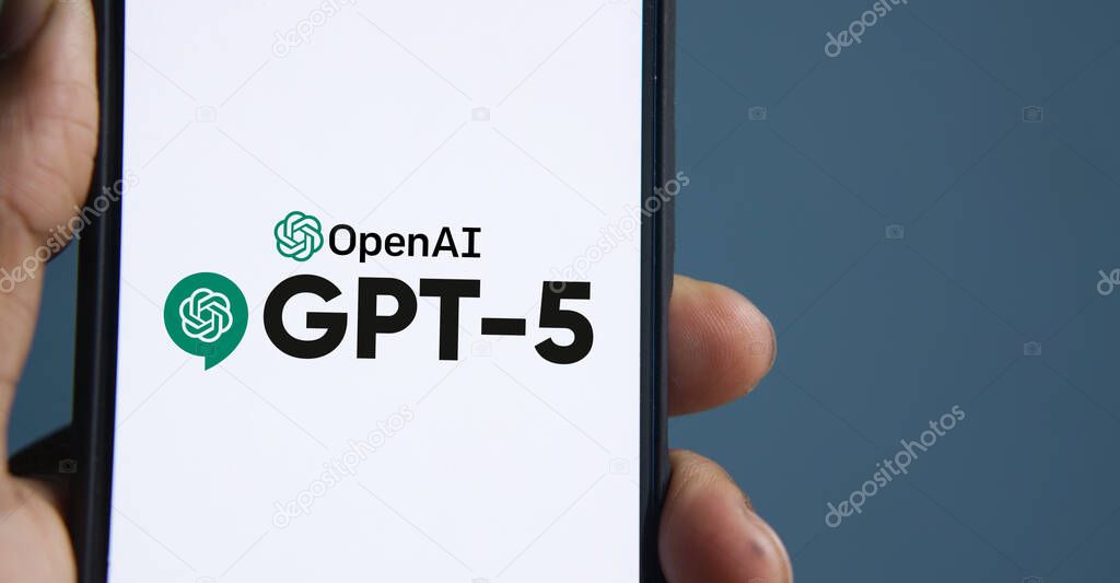 Dhaka, Bangladesh - 27 June 2024: OpenAI GPT-5 logo is displayed on smartphone.