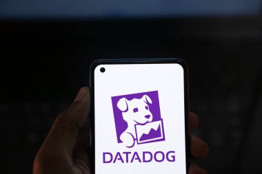 Dhaka, Bangladeş - 11 Ağustos 2024: Veri Köpeği logosu akıllı telefonda gösterilir. Veri Köpeği, bulut uygulamalarını izleyen bir SaaS platformu..