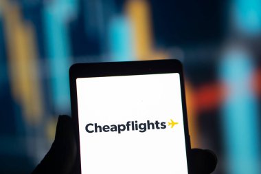 Dhaka, Bangladesh- 26 Sep 2024: Cheapflights logo is displayed on smartphone. clipart