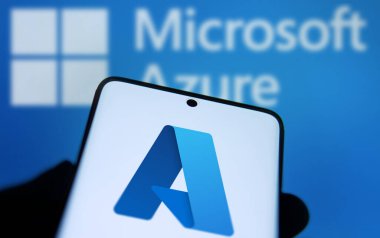 Dhaka, Bangladesh- 1 Oct 2024: Microsoft Azure logo is displayed on smartphone.