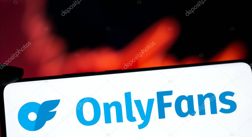 Dhaka, Bangladesh- 03 Oct 2024: OnlyFans logo is displayed on smartphone.
