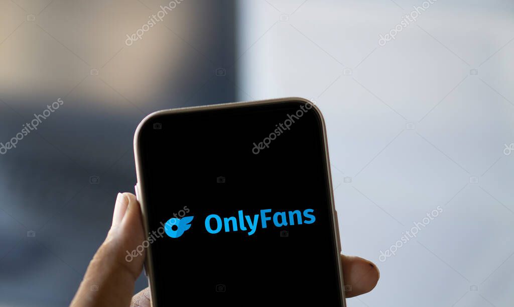 Dhaka, Bangladesh- 03 Oct 2024: OnlyFans logo is displayed on smartphone.
