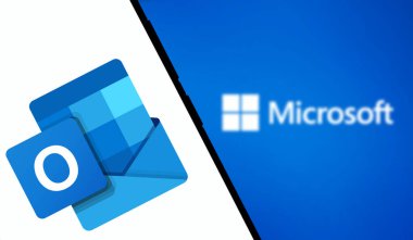 Dhaka, Bangladeş - 05 Ekim 2024: Microsoft Outlook logosu akıllı telefonda gösteriliyor.