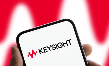 Dhaka, bangladesh- 15 Oct 2024: Keysight logo is displayed on smartphone. clipart