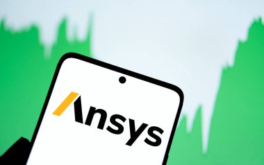 Dhaka, Bangladeş - 14 Kasım 2024: Ansys logosu akıllı telefonda gösteriliyor. Ansys Inc, çok uluslu bir Amerikan şirketidir..