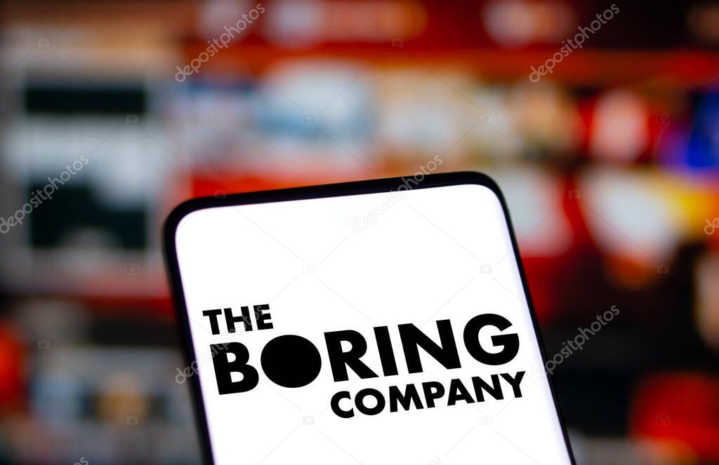 Dhaka, bangladesh- 24 Nov 2024: The boring company logo is displayed on smartphone. The Boring Company (TBC) is an American infrastructure, tunnel construction services, and equipment company.