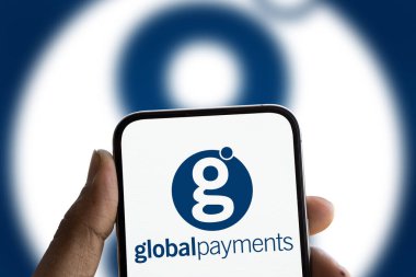 Dhaka, Bangladeş - 25 Kasım 2024: Küresel Ödemeler logosu akıllı telefonda gösteriliyor. Global Payments Inc, ABD 'li bir finans teknolojisi şirketidir..