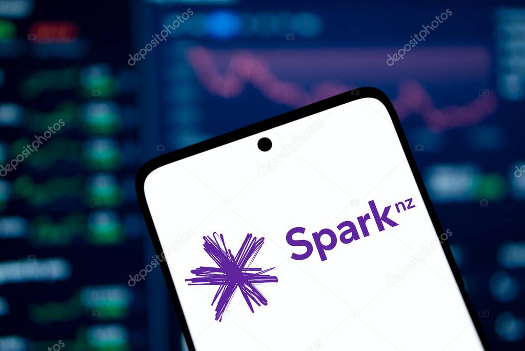 Dhaka, Bangladesh- 23 Dec 2024: Spark nz logo is displayed on smartphone. Spark New Zealand Limited is a New Zealand telecommunications and digital services company.
