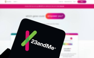 Dhaka, Bangladesh- 16 jan 2025: 23andMe Holding Co logo is displayed on smartphone. clipart