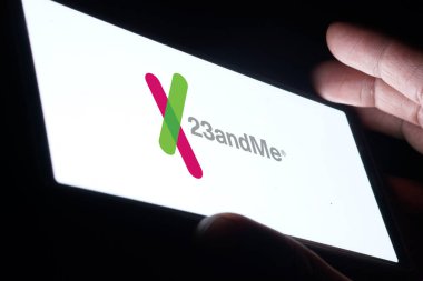 Dhaka, Bangladesh- 16 jan 2025: 23andMe Holding Co logo is displayed on smartphone. clipart