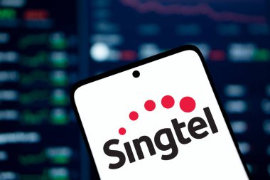 Dhaka, Bangladesh- 29 Dec 2024: Singtel logo is displayed on smartphone. Singtel is a Singaporean telecommunications company. clipart