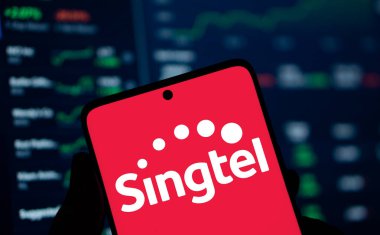 Dhaka, Bangladesh- 29 Dec 2024: Singtel logo is displayed on smartphone. Singtel is a Singaporean telecommunications company. clipart